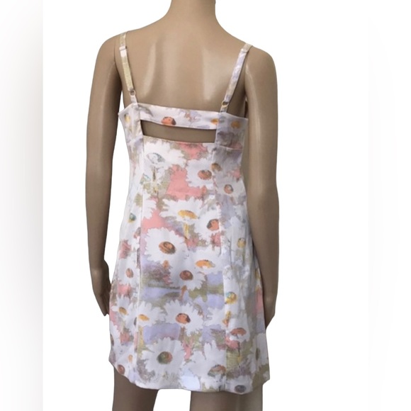 Urban Outfitters Floral Satin Slip MIDI Dress Size Large - Picture 2 of 7